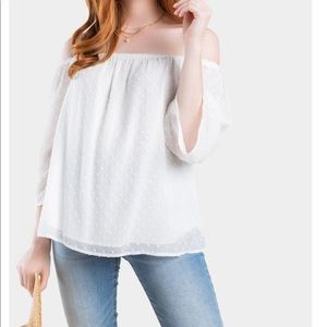 Off the shoulder texture blouse